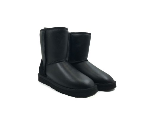 UGG MENS CLASSIC SHORT METALLIC ZIP II BLACK