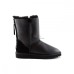 UGG CLASSIC SHORT ZIP II METALLIC BLACK