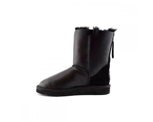 UGG CLASSIC SHORT ZIP II METALLIC BLACK
