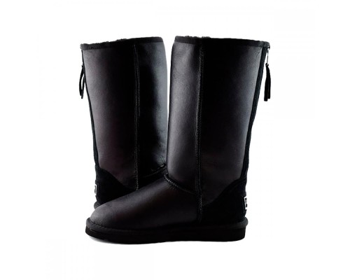 UGG CLASSIC TALL ZIP II METALLIC BLACK