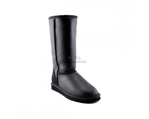 UGG CLASSIC TALL ZIP II METALLIC BLACK