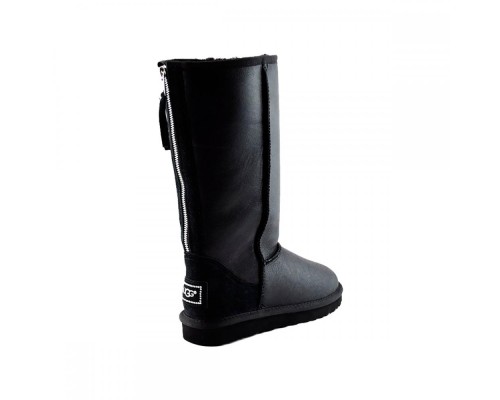 UGG CLASSIC TALL ZIP II METALLIC BLACK