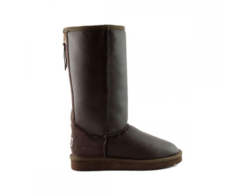 UGG CLASSIC TALL ZIP II METALLIC CHOCOLATE