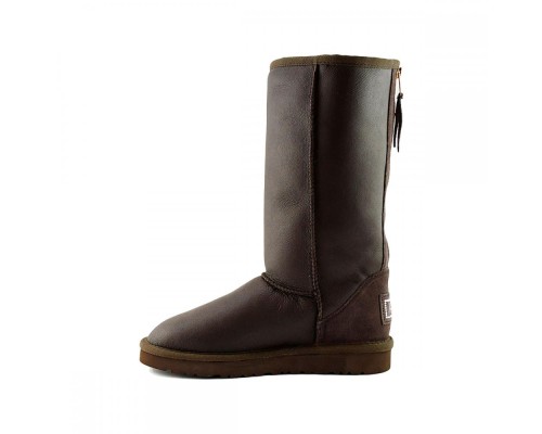 UGG CLASSIC TALL ZIP II METALLIC CHOCOLATE