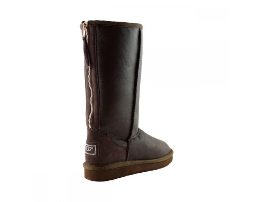 UGG CLASSIC TALL ZIP II METALLIC CHOCOLATE