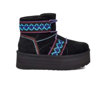 UGG CLASSIC MINI II BRAID PLATFORM BLACK