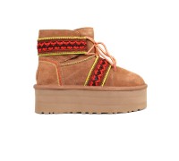 UGG CLASSIC MINI II BRAID PLATFORM CHESTNUT