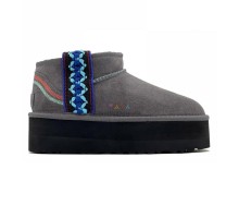 UGG CLASSIC ULTRA MINI BRAID PLATFORM GREY