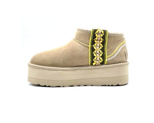 UGG CLASSIC ULTRA MINI BRAID PLATFORM SAND