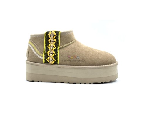 UGG CLASSIC ULTRA MINI BRAID PLATFORM SAND