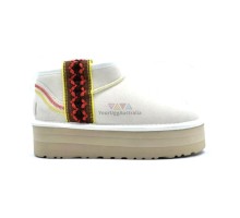 UGG CLASSIC ULTRA MINI BRAID PLATFORM WHITE