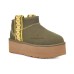 UGG CLASSIC ULTRA MINI BRAID PLATFORM BURT OLIVE