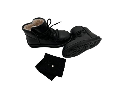 UGG LODGE MINI LEATHER BLACK