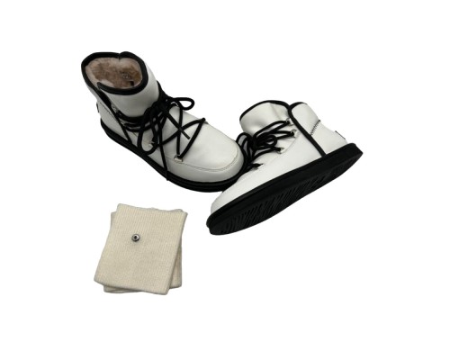 UGG LODGE MINI II LEATHER WHITE