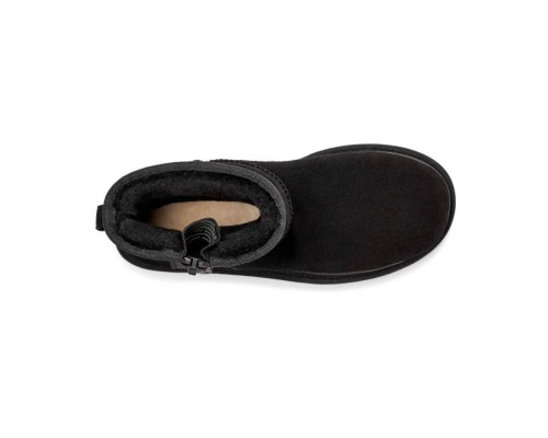 UGG CLASSIC MINI ZIPPER TAPE LOGO BLACK