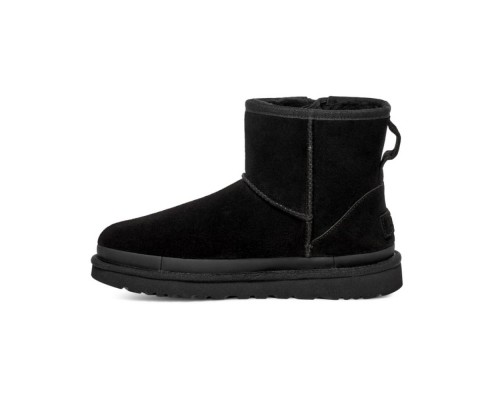 UGG CLASSIC MINI ZIPPER TAPE LOGO BLACK