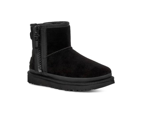 UGG CLASSIC MINI ZIPPER TAPE LOGO BLACK