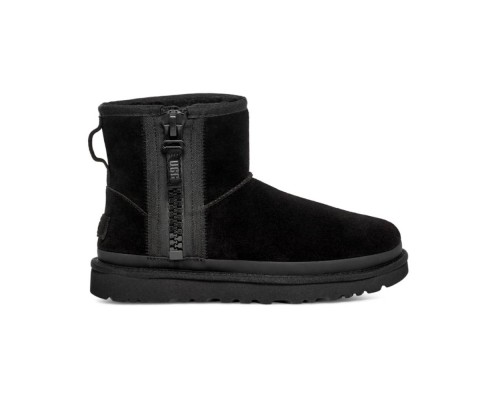 UGG CLASSIC MINI ZIPPER TAPE LOGO BLACK