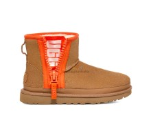 UGG CLASSIC MINI ZIPPER TAPE LOGO CHESTNUT