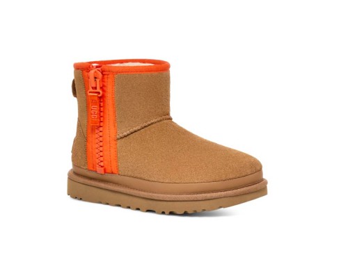 UGG CLASSIC MINI ZIPPER TAPE LOGO CHESTNUT