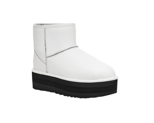 CLASSIC MINI PLATFORM WHITE LEATER/BLACK
