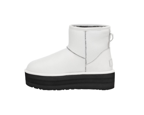 CLASSIC MINI PLATFORM WHITE LEATER/BLACK