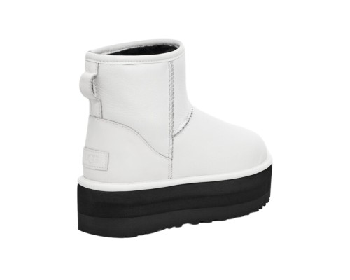 CLASSIC MINI PLATFORM WHITE LEATER/BLACK