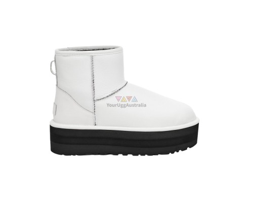 CLASSIC MINI PLATFORM WHITE LEATER/BLACK