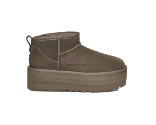 UGG CLASSIC ULTRA MINI PLATFORM SLATE