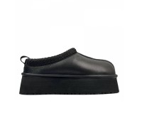 UGG WOMEN'S TASMAN TAZZ PLATFORM LEATHER BLACK