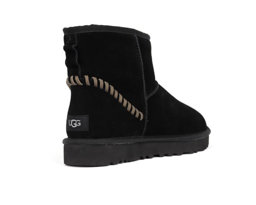 UGG CLASSIC MINI DECO SUEDE BOOT MEN'S BLACK