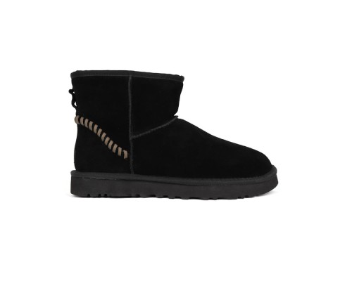 UGG CLASSIC MINI DECO SUEDE BOOT MEN'S BLACK