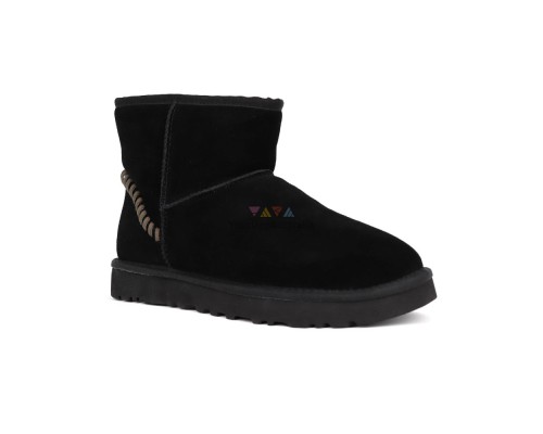 UGG CLASSIC MINI DECO SUEDE BOOT MEN'S BLACK