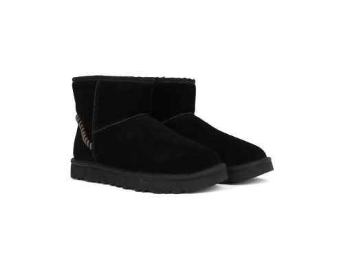 UGG CLASSIC MINI DECO SUEDE BOOT MEN'S BLACK