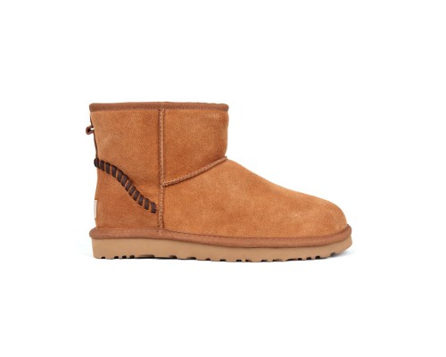 UGG CLASSIC MINI DECO SUEDE BOOT MEN'S CHESTNUT