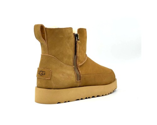 UGG CLASSIC ZIP MINI SUEDE BOOT CHESTNUT