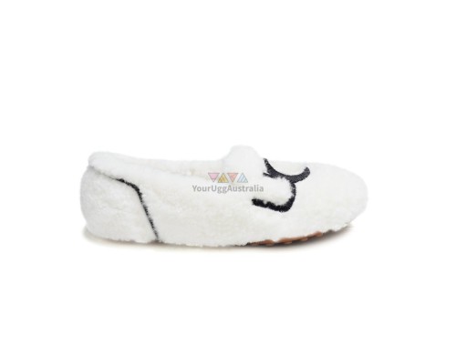 UGG WOMEN'S HAILEY FLAFF LOFER WHITE