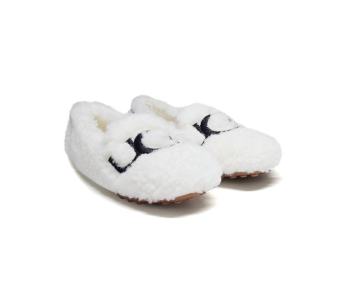 UGG WOMEN'S HAILEY FLAFF LOFER WHITE