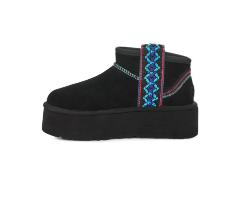 UGG CLASSIC ULTRA MINI BRAID PLATFORM BLACK