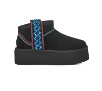 UGG CLASSIC ULTRA MINI BRAID PLATFORM BLACK