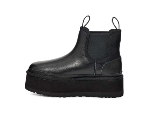 UGG NEUMEL PLATFORM CHELSEA BLACK LEATHER