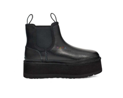 UGG NEUMEL PLATFORM CHELSEA BLACK LEATHER