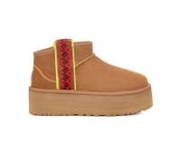 UGG CLASSIC ULTRA MINI BRAID PLATFORM CHESTNUT