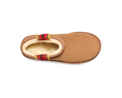 UGG CLASSIC ULTRA MINI BRAID PLATFORM CHESTNUT