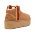 UGG CLASSIC ULTRA MINI BRAID PLATFORM CHESTNUT
