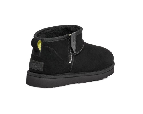 UGG WOMEN'S ULTRA MINI BLACK ZIP