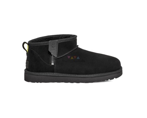 UGG WOMEN'S ULTRA MINI BLACK ZIP