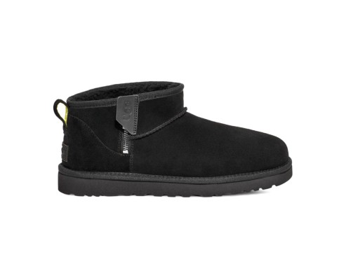 UGG MEN'S CLASSIC ULTRA MINI BLACK ZIP