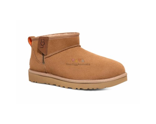 UGG MEN'S CLASSIC ULTRA MINI CHESTNUT ZIP